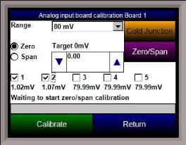 9120 Screen - Aux AI Calibration Zero